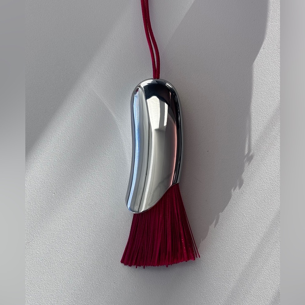 Personal Brush Necklace red silver